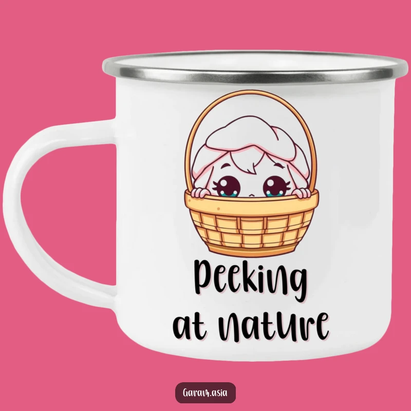 Funny Kawaii Dim Sum Camping Mug: Peeking Surprise, Outdoor Foodie Gift