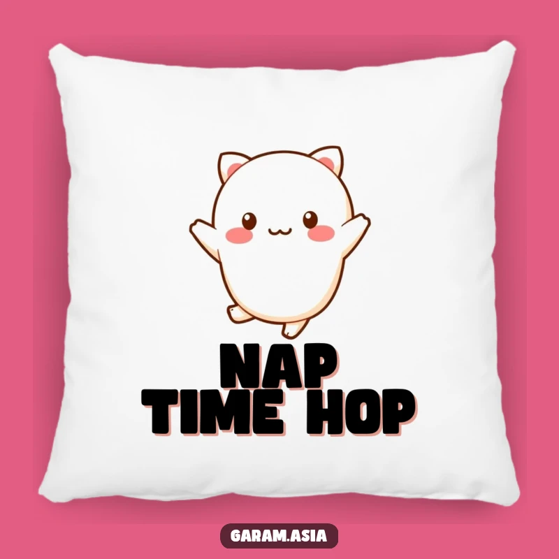 Funny Kawaii Wagashi Pillow: Cozy Hop, Sweet Treat Accent Cushion