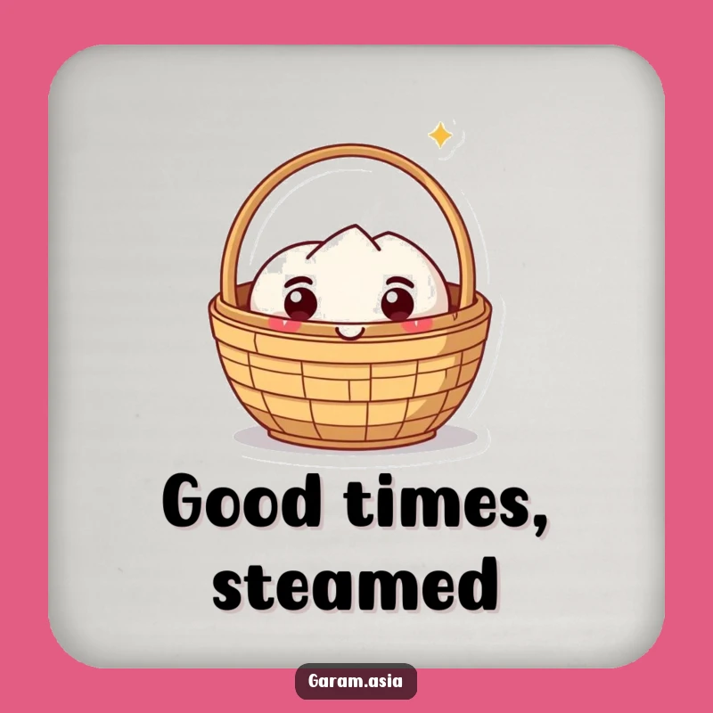Funny Dim Sum Basket Coaster - Kawaii Delight Protection, Cute Funny Gift Accessory