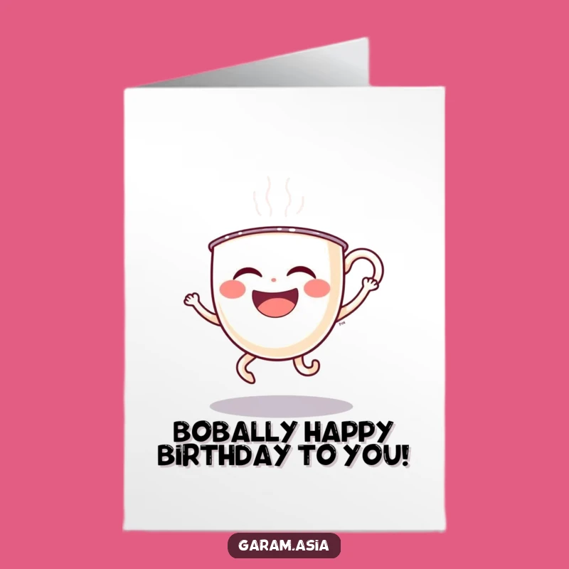Free Printable Birthday Card: Funny Boba Hop Greeting, Perfect Downloadable Gift!