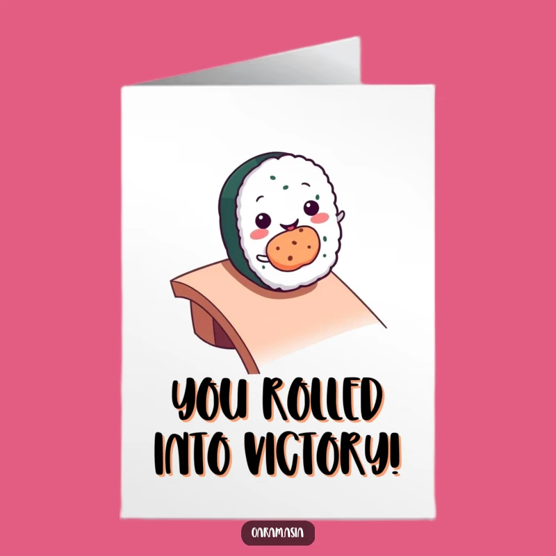 Free Printable Congrats Card: Rolling Sushi Success - Fun Downloadable Gift!