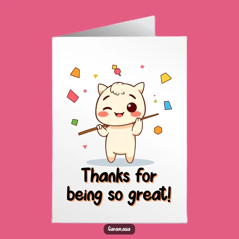 Free Printable Kawaii Chopsticks Thank You Card - Funny Downloadable Juggling Appreciation Gift