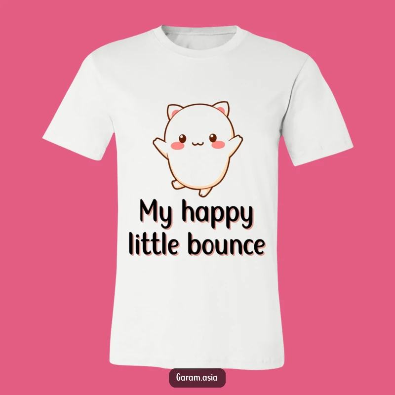 Funny Kawaii Wagashi T-Shirt: Cheerful Hop Action, Cute Dessert Gift Tee